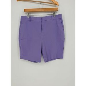 Ann Taylor Chino Shorts 14 Purple Mid Rise Pastel Preppy Coastal Grandmother